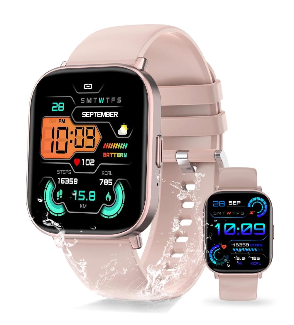 Smart Watch for Men Women (Answer/Make Call), 2.01"HD Smartwatch with Health & Fitness Tracker, 120+ Sport Mode, IP67 Waterproof, Pink