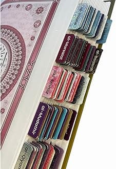 Quran Organizer Tabs, Quran Surah tabs, 80 Tabs, Laminated, Quran Study Journaling, Quran Accessories, Quran Index Tabs, Islamic Gifts, Colorful Islamic Geometric Designs, (English))