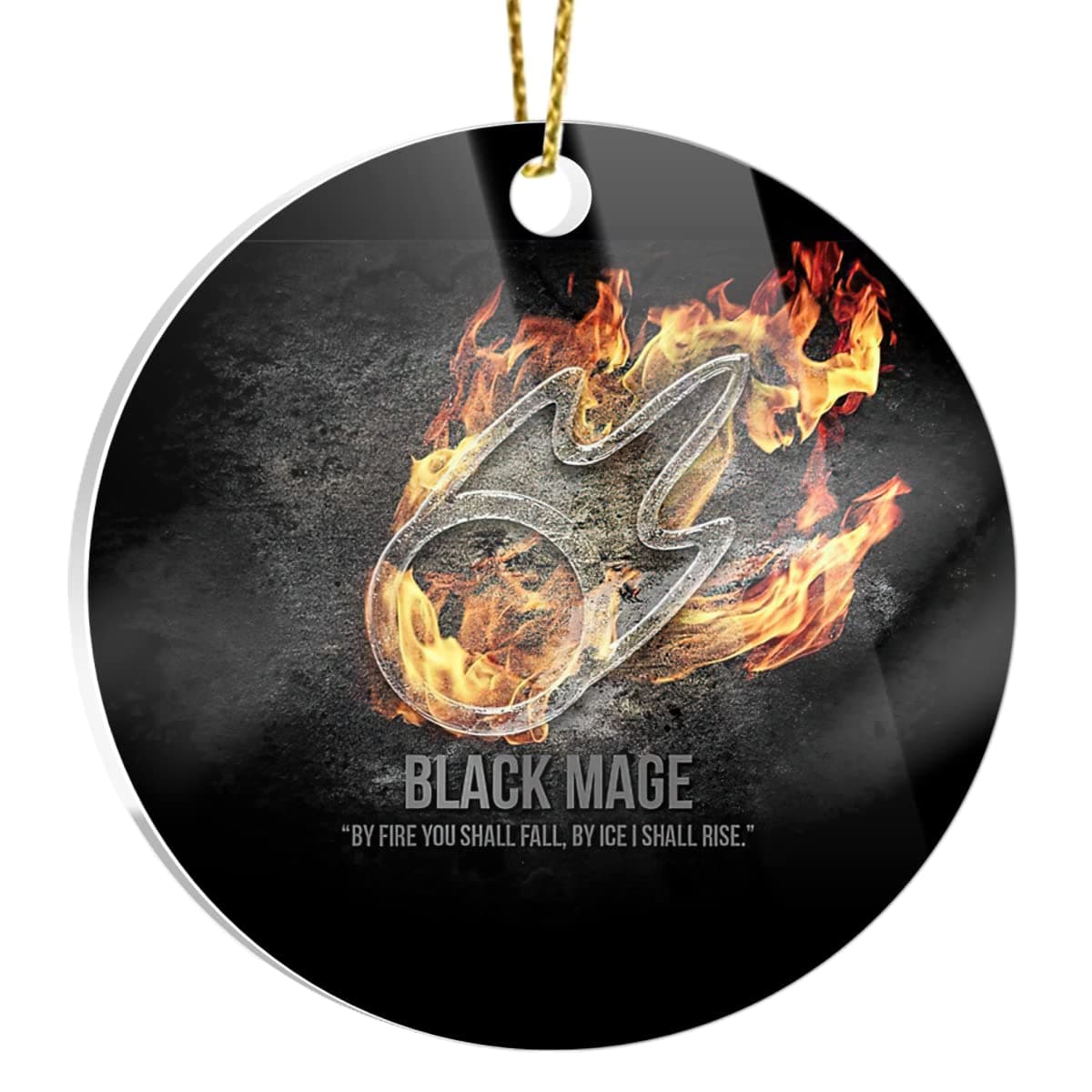 Christmas Tree Ornaments Black Circle Mage Decor - Acrylic Final Home Fantasy X-mas XIV for Holidays, Party Decoration, Tree Ornaments, and Events