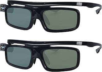 - 3D Glasses, Active Shutter Rechargeable Eyewear for 3D DLP-Link Projectors Cocar Toumei - Pack of 2