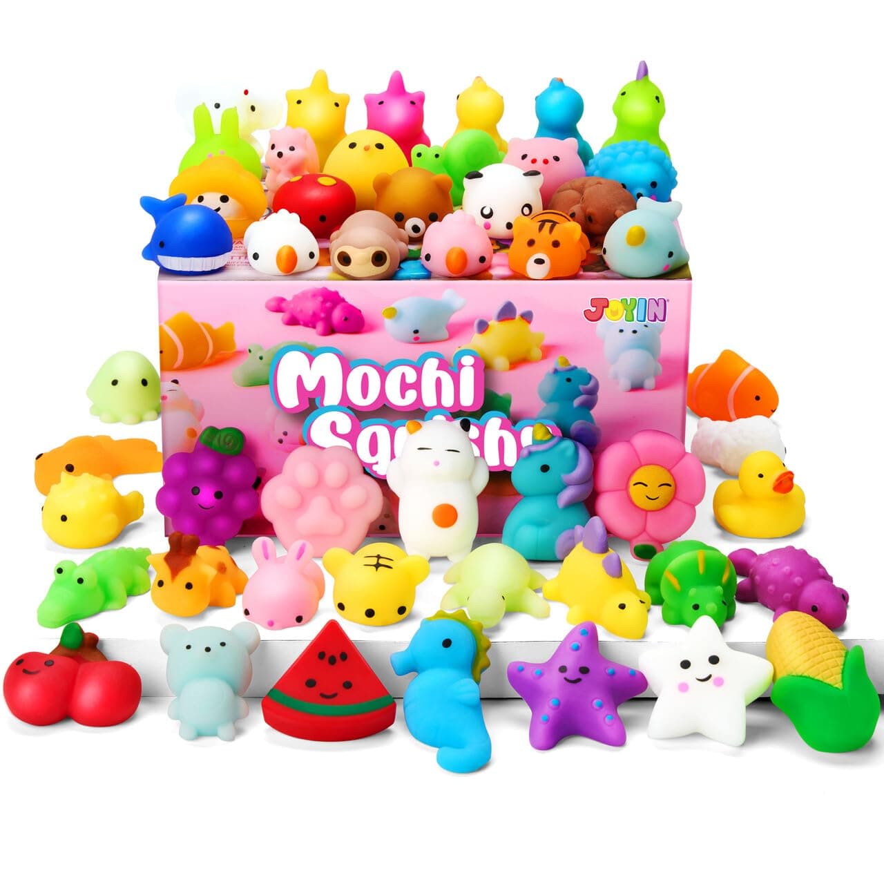Mochi Squishy Toys Set, Random 25 Pack Mini Squishy Mochi, Party Favors for Kids, Kawaii Stress Relief Toys, Basket Stuffers, Goodie Bags Fillers, Birthday Gifts, Classroom Prizes