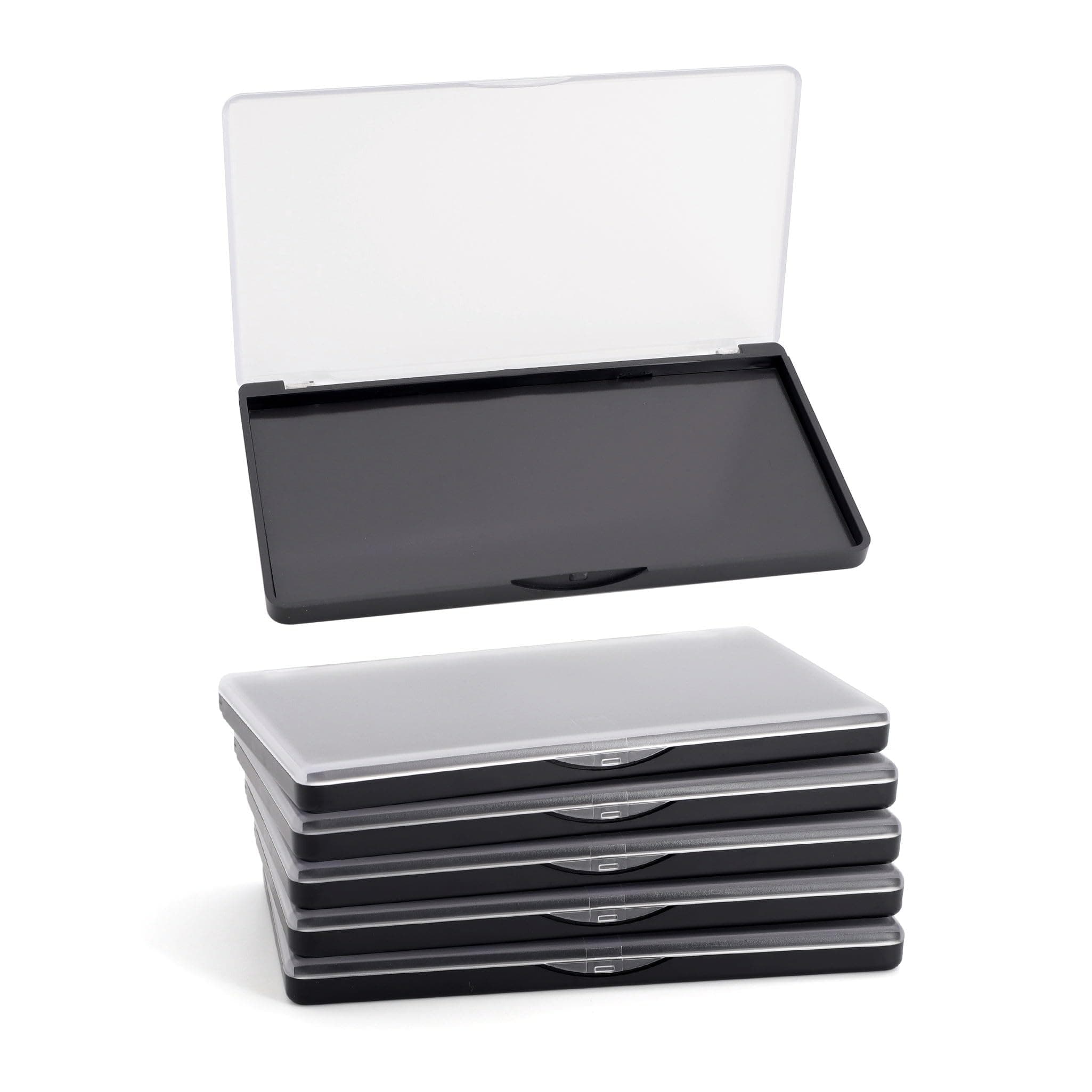 Magnetic Makeup Palette with Frosted Clear Top, 5 Pack Empty Eyeshadow Palettes depots Travel Storage Box for DIY Cosmetics Bronzer Highlights Powder (Small Palette - 5.5" x 3.1")