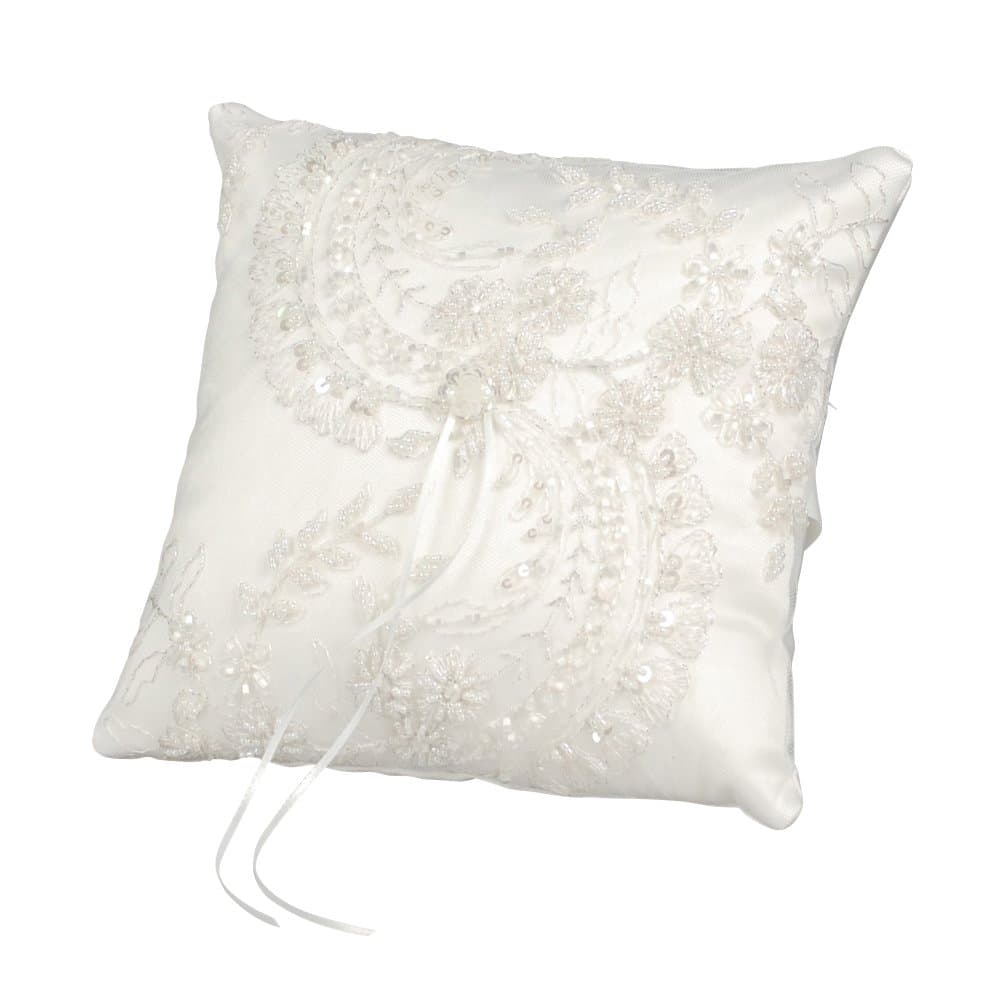 Ivy Lane Design Victorian Collection Ring Pillow, White
