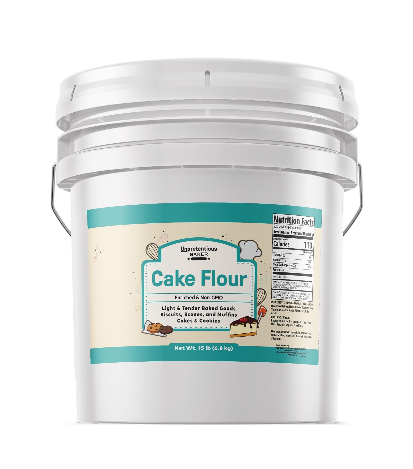 Unpretentious Cake Flour, 3.5 Gallons, Great For Cakes, Biscuits, Scones, Muffins
