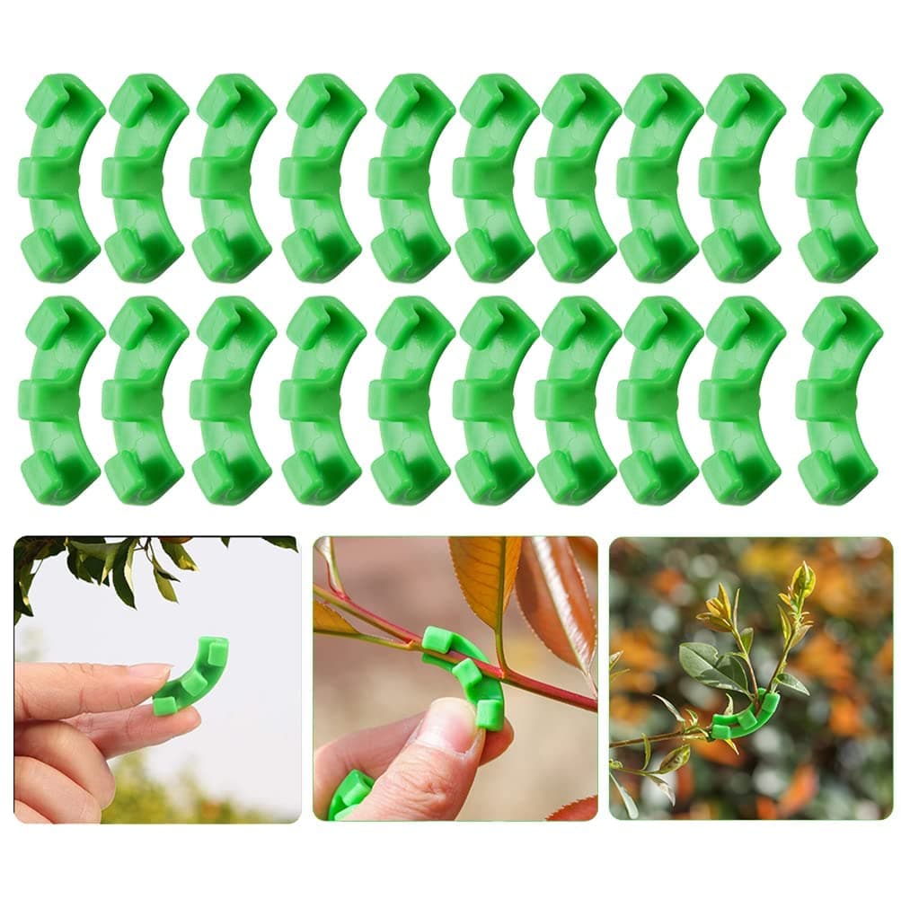 20 pcs Plant Training Bending Clips, 20 Pack Plant Stem Training Clips for Low Stress Training and Plant Growth Bending Training - Green