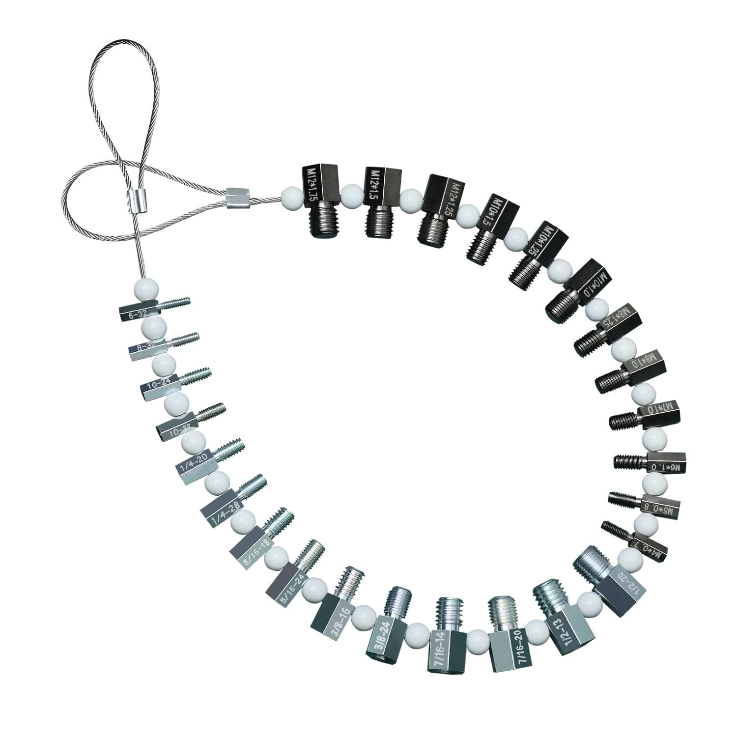 Nut & Bolt Thread Checker (Complete SAE/Inch and Metric Set) - 26 Male/Female Gauges 14 Inch 12 Quickly Checking Nuts Bolts or Verifying The Size Pitch