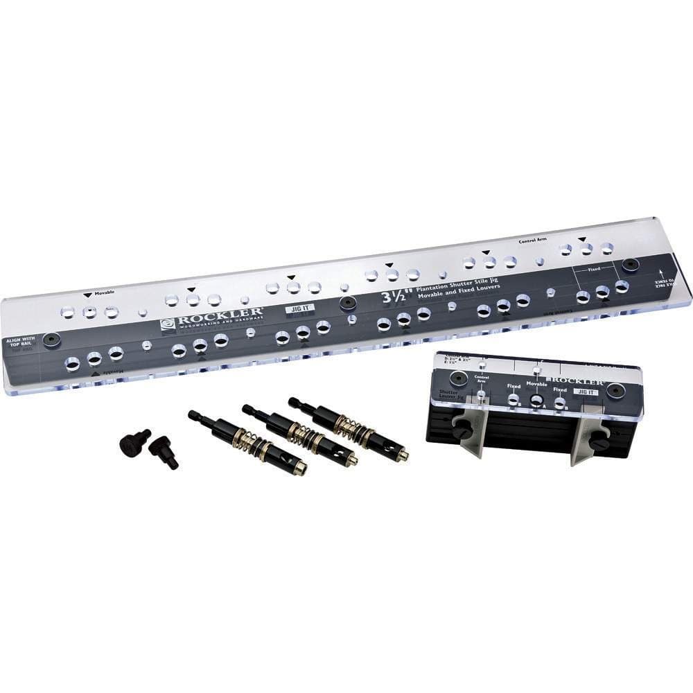 Rockler 3-1/2'' Movable Louver Template Set Shutters for Windows Outside & Inside – Fixed or Movable Louvered Shutters Jig - Window Shutters Interior Kit w/Stile jig, Louver jig, 3/32'' Bit