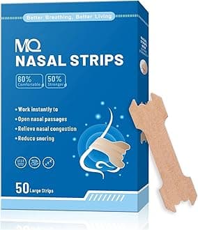MQ 50ct Nasal Strips for Snoring Nose Strips for Breathing Extra Strength Snore Strips to Open Nasal Passages, Relieve Nasal Congestion