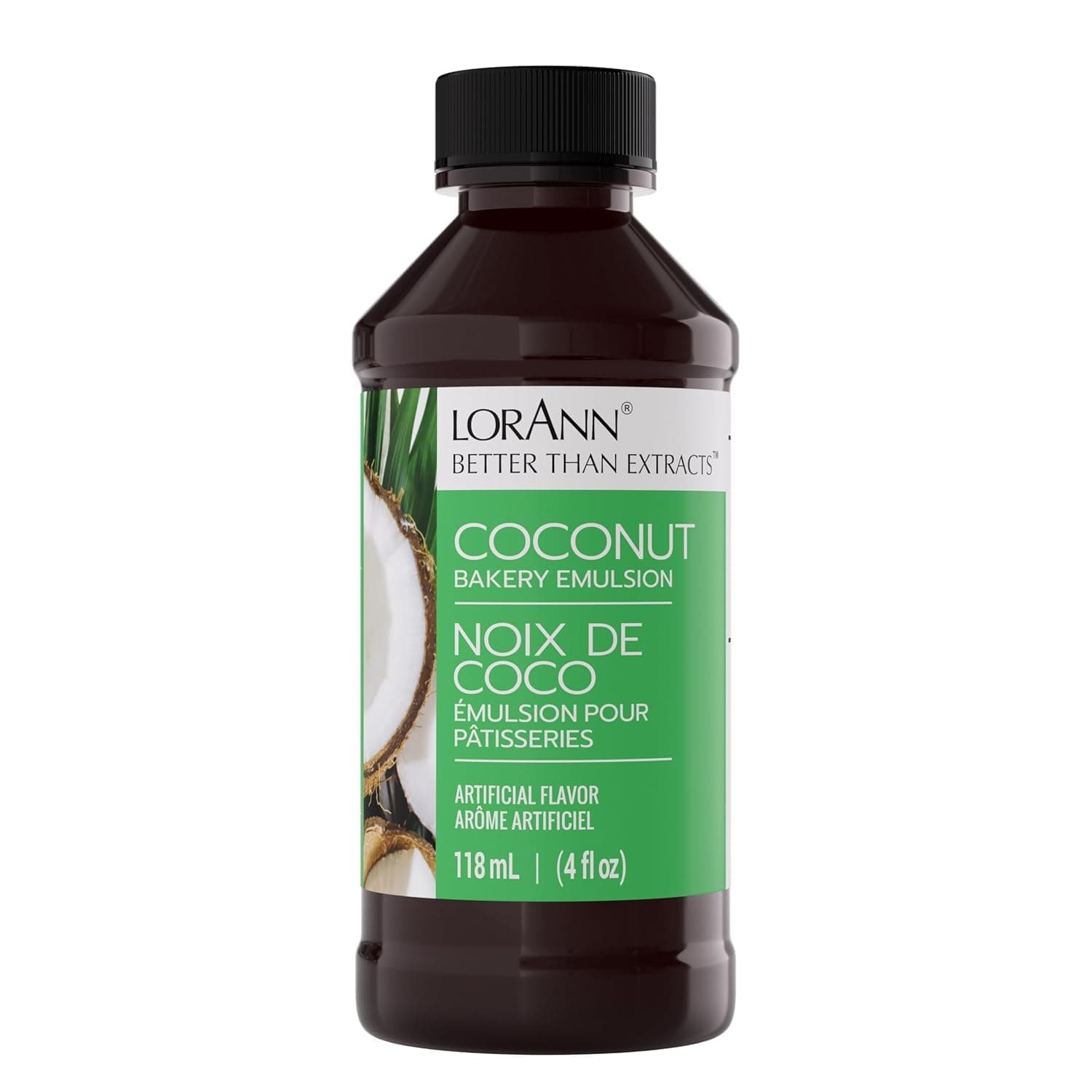 LorAnn Oils Coconut Bakery Emulsion: True Essence, Ideal for Boosting Fruit Tones in Cakes, Cookies & Desserts, Gluten-Free, Keto-Friendly, Extract Substitute Essential for Your Kitchen, 4 Oz