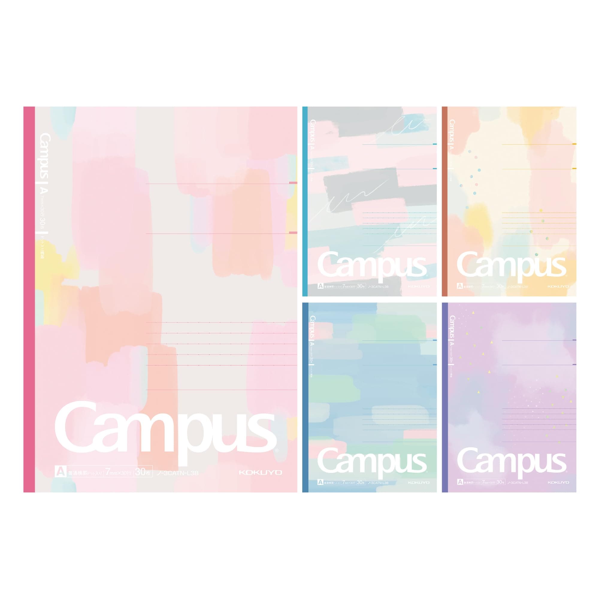 Notebook, Campus Notebook, B5, Dot A Ruled, Limited Edition Acrylic Palette, Pack of 5 Colors, No - 3CATN-L38X5