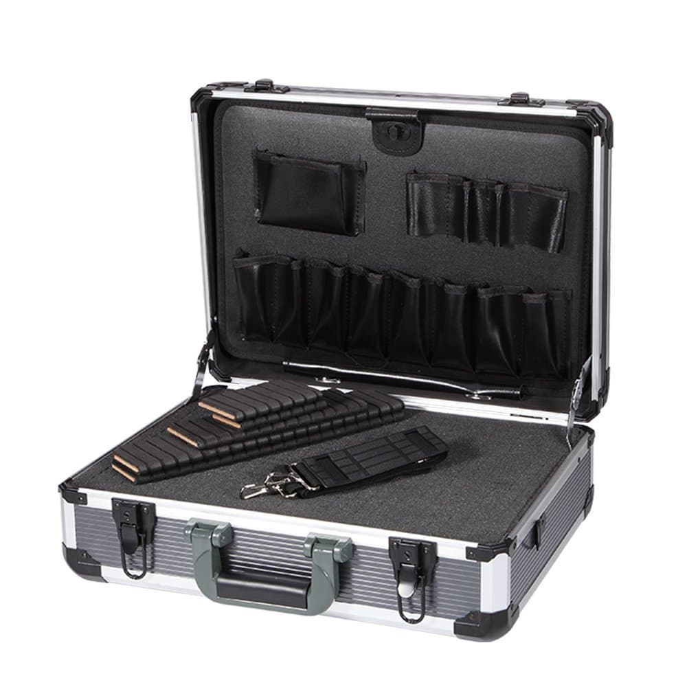 Aluminum Hard Tool Box Case Portable Carrying Case Briefcase Flight Cases Tool Case Organizer Toolbox Storage Box,large aluminum frame and stronger corners, Extra Padding Foam