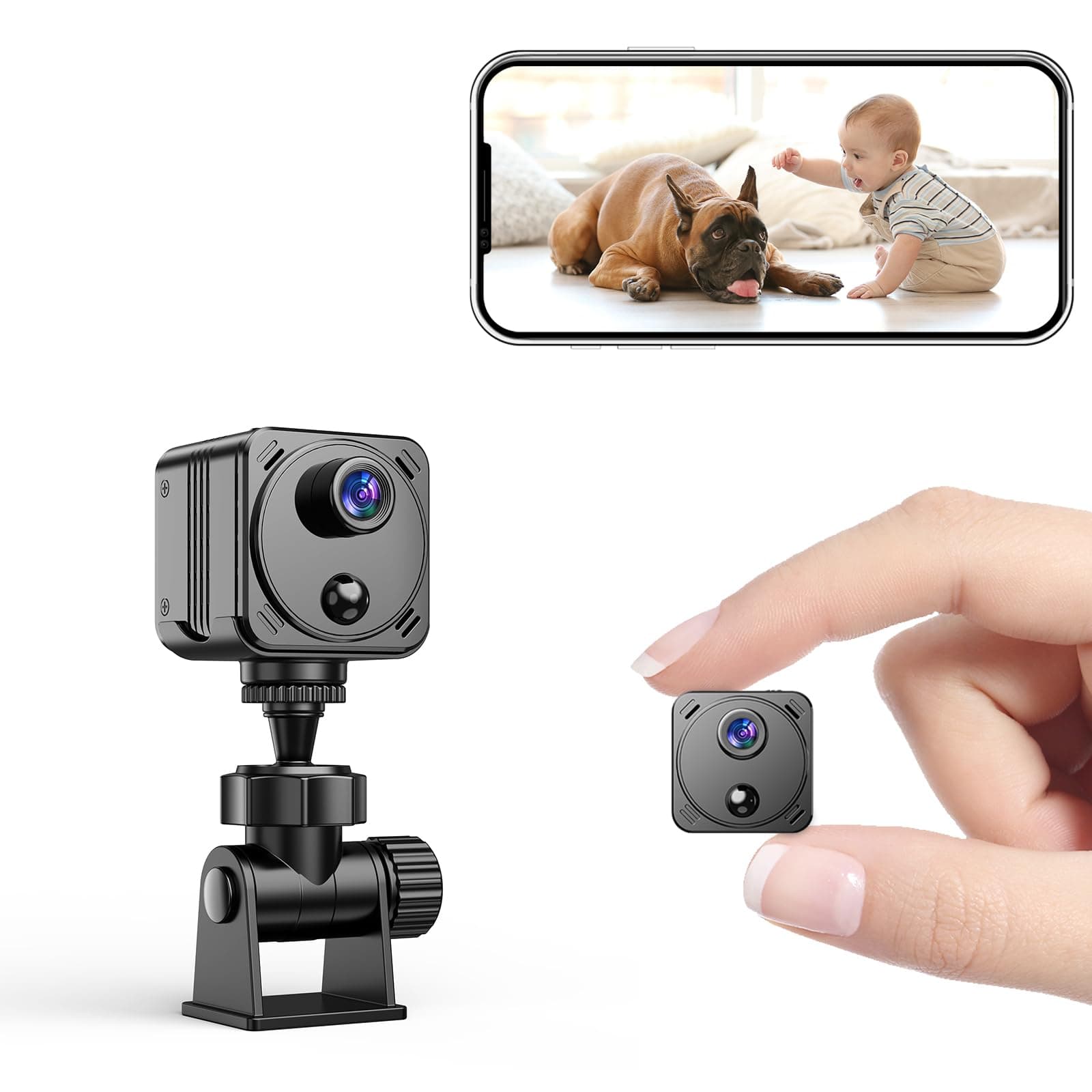 VIDCASTIVE Security Camera 4K Mini Wireless WiFi Indoor Cameras, AI Human Detection, Auto Night Vision, Cloud Storage, Up to 100 Days Standby Battery Life