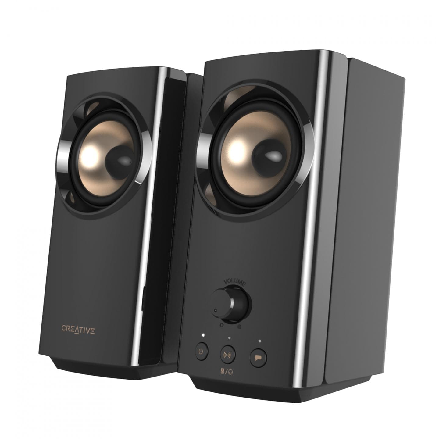 T60 2.0 Compact Hi-Fi Desktop Speakers with Clear Dialog and Surround by Sound Blaster, SmartComms Kit, USB-C Audio, Mic and Headset Ports, Bluetooth 5.0