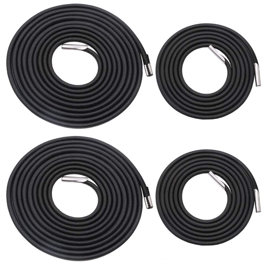 Universal Replacement Cords for Zero Gravity Chair, Antigravity Chair Elastic Laces for Lawn Chair Patio Lounge Recliner Chair Repair Oxford Stretch Kit, Black 4 Cords(2 Longs + 2 Shorts)