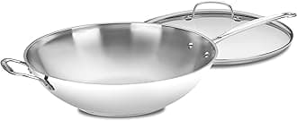 Cuisinart 14-Inch Stir-Fry Pan, Helper Handle and Glass Cover, Chef's Classic Stainless Steel, 726-38H