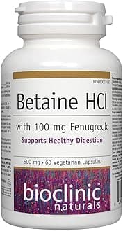 Bioclinic NaturalsBetaine HCL with Fenugreek 60 Veggie Capsules