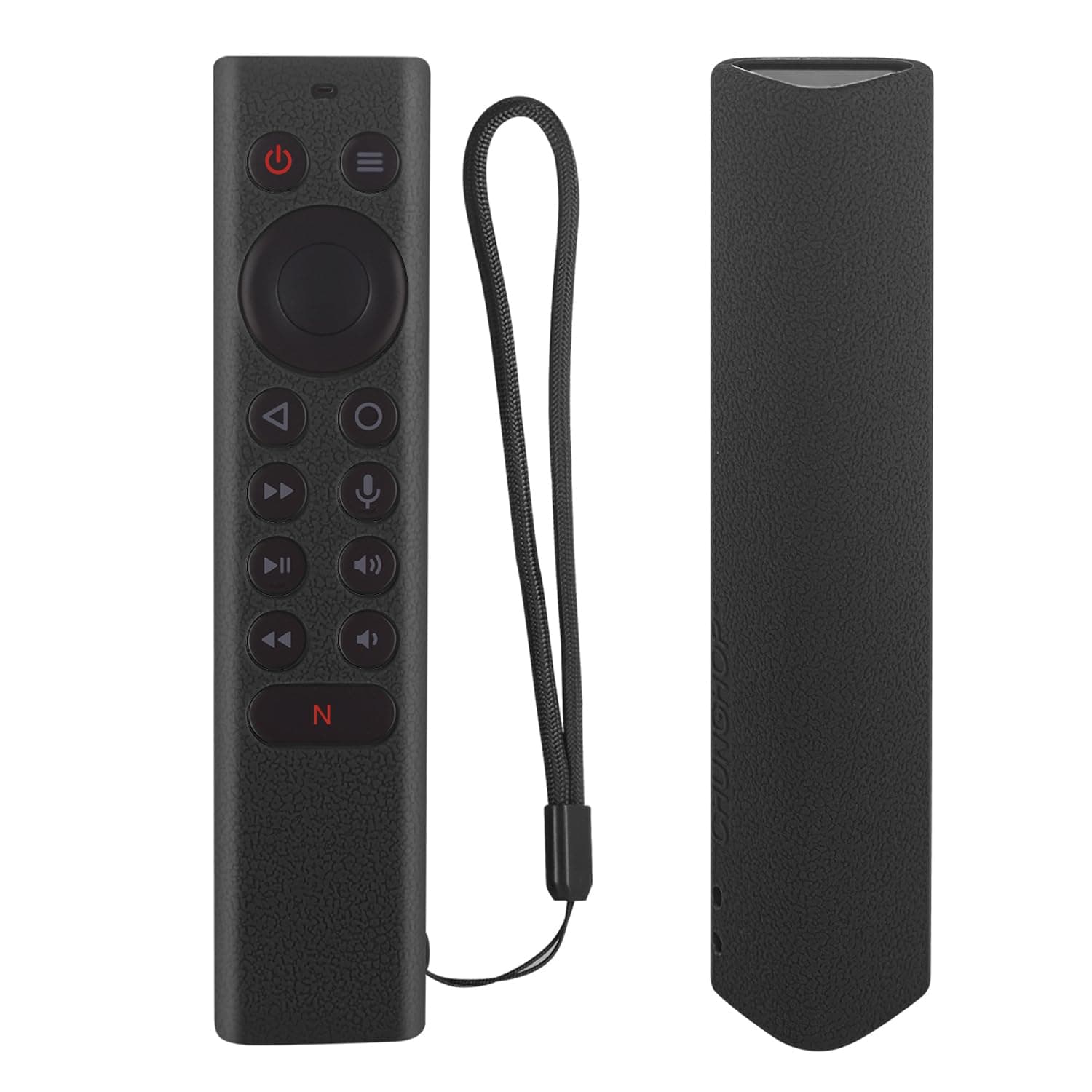 Protective Silicone Remote Cover for NVIDIA Shield TV Pro/4K HDR Remote Controller Washable Anti-Lost Shockproof Case with Loop-Black