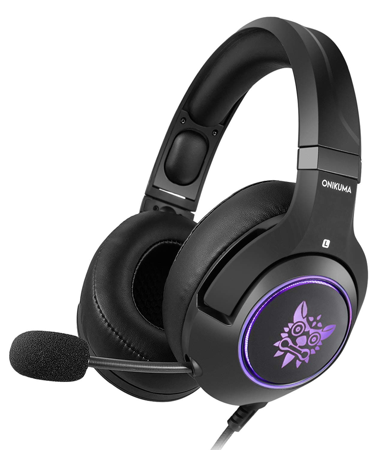 ONIKUMA Gaming Headset for Xbox One,PS4, PC, 3.5mm Stereo Wired Over Ear Gaming Headphone with Mic, Noise Cancelling & Volume Control USB LED Deep Bass Game Headphones for Laptop Mac Nintendo Switch