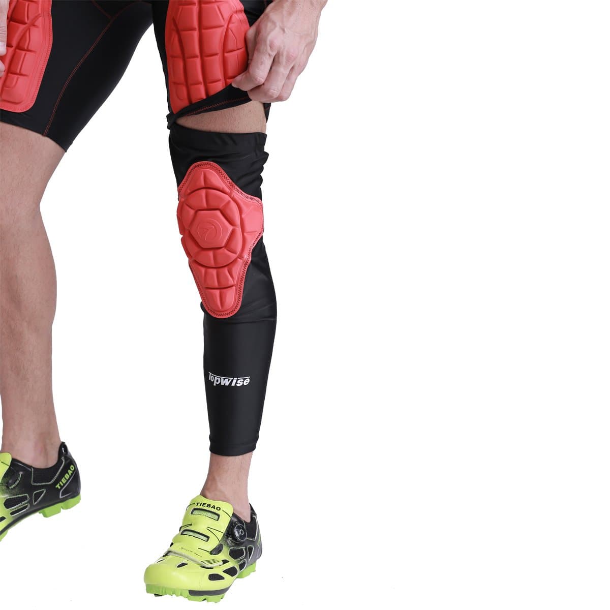 DGYAO Knee Support Pads Protector Men Leg Sleeve Padded Compression Sports Protective Safe Guard Gear Extreme Exercise for Football Rugby (Single Wrap)