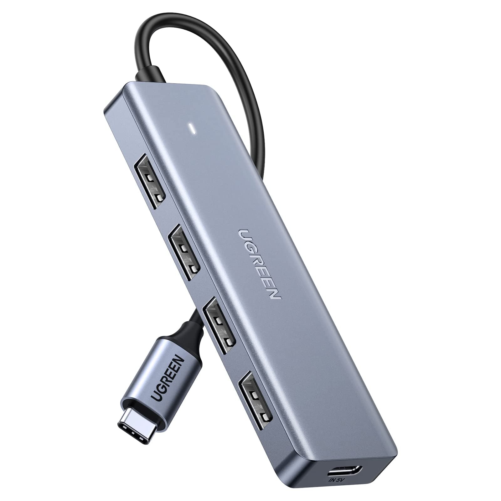 UGREEN USB C Hub 4 Ports, Type C to A Adapter with 4 USB 3.0 Data and 5V/2.4A Power Ports for PC Laptop Tablet Phone Compatible with MacBook iMac iPad iPhone 17/16/15 Pro Max Galaxy S25 (0.15M)