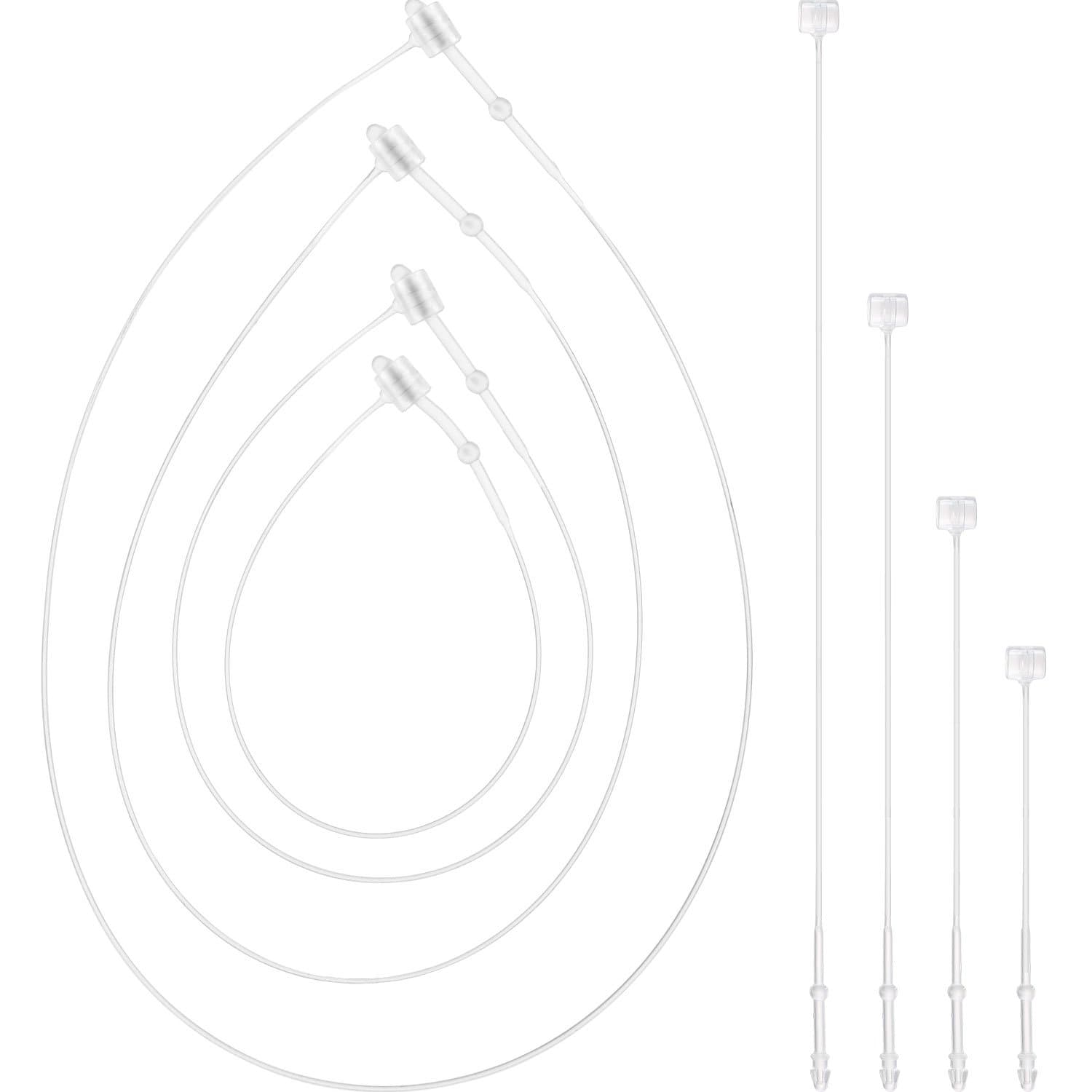2000 Pieces Plastic Tag Fastener Snap Locks Pin Security Loop, Mixed Sizes (2.5 Inch, 3 Inch, 5 Inch, 7 Inch)