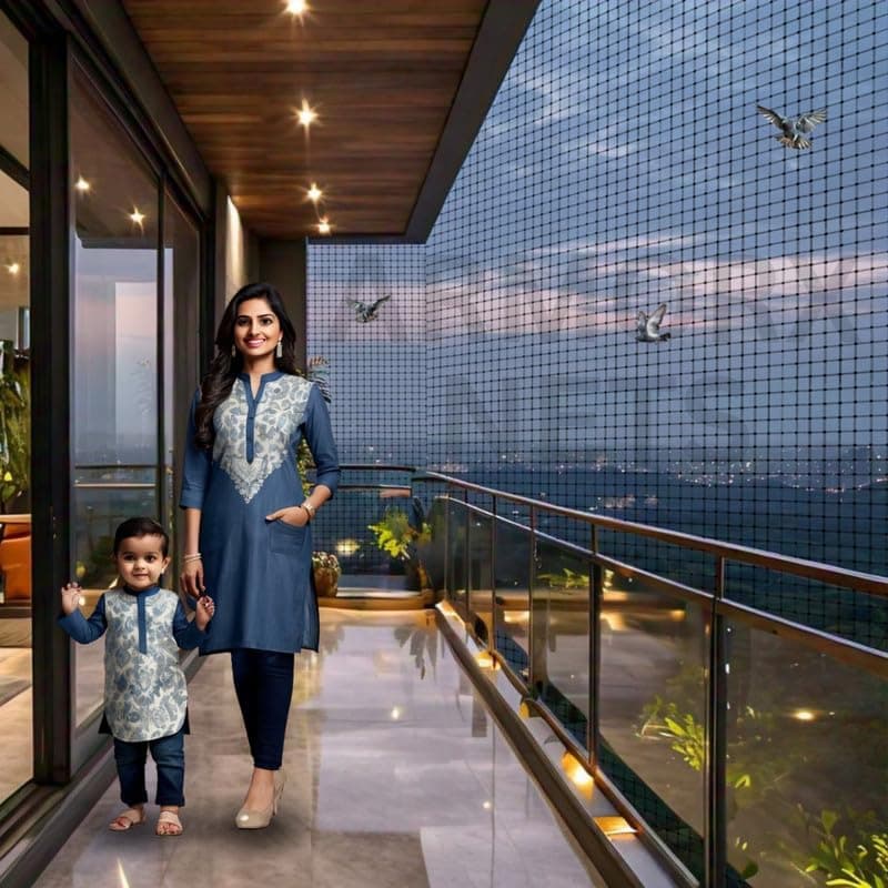 ARMORX Black Anti-Bird Net UV-Stabilized HDPE Multi-Filament Net with Installation Kit & Tying Ropes Attached - Black - 7ftx10ft