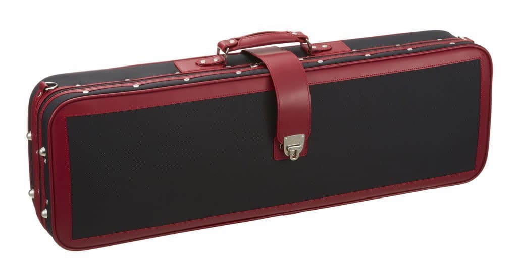 LANG CASES Violin Case 4/4 6.5 Lbs Exterior:Black & Red Trim/Interior:Dark Gray