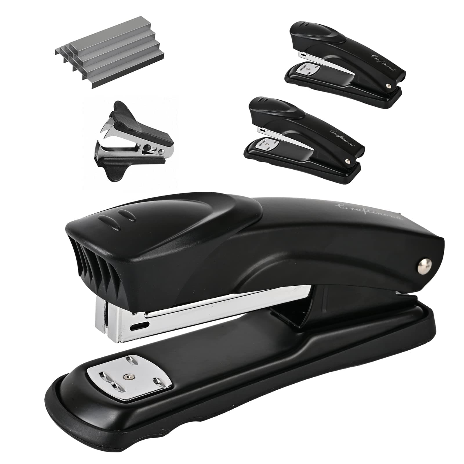 Desk Staplers - Metal Staplers, Electroplated Paint Sheets Prevent Rust, Durable. 2000 Staples & 1 Stapler Remover, 3 Packs Stapler, 25 Sheet Capacity, Suitable for Office, School …