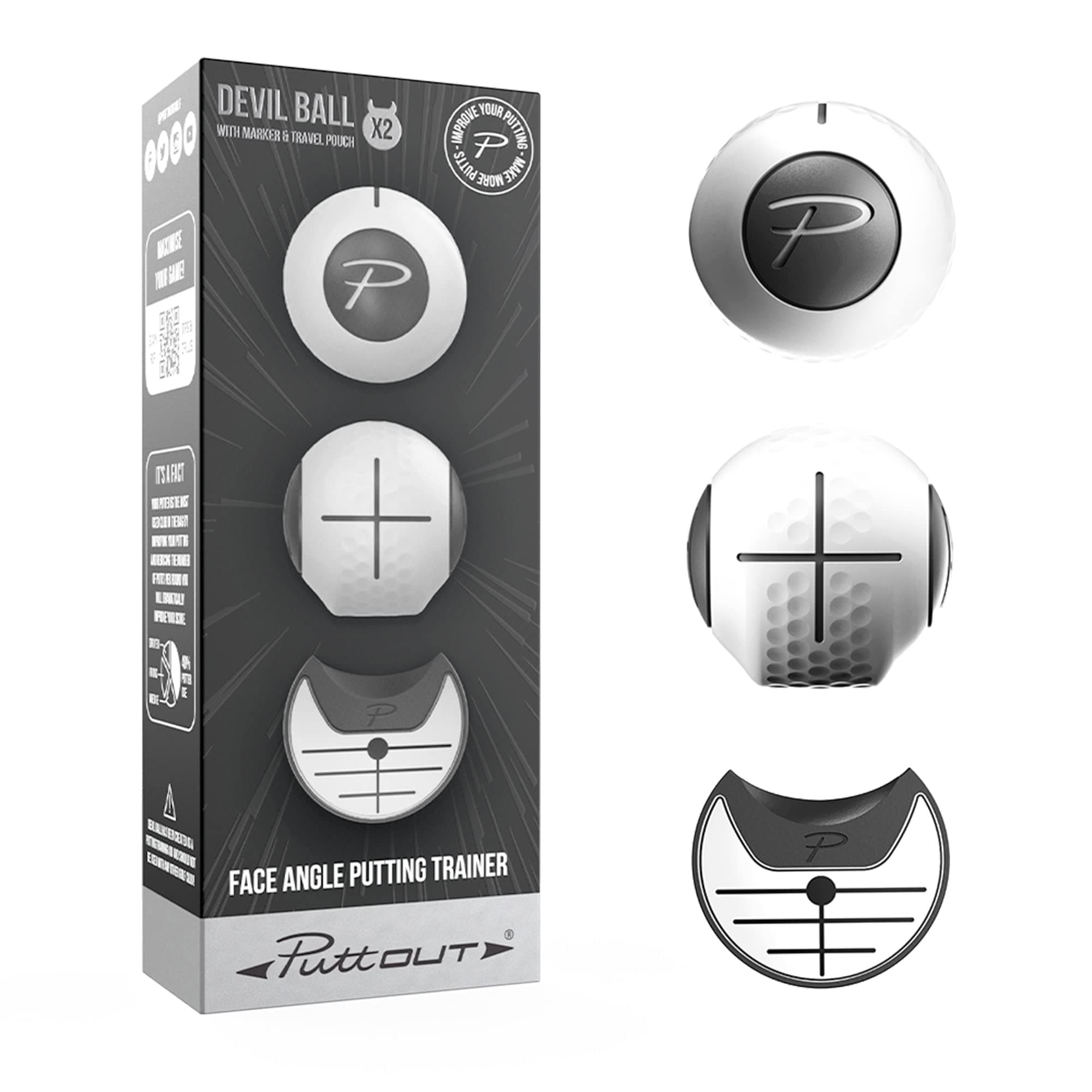 Devil Ball Face Angle Trainer - Golf Training Aid to Perfect Your Putting