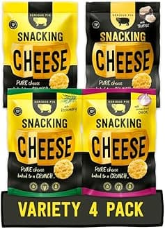 – Serious Pig Snacking Cheese Variety Pack, Classic Rosemary Truffle Caramelised Onion Flavours (4 x 24g)