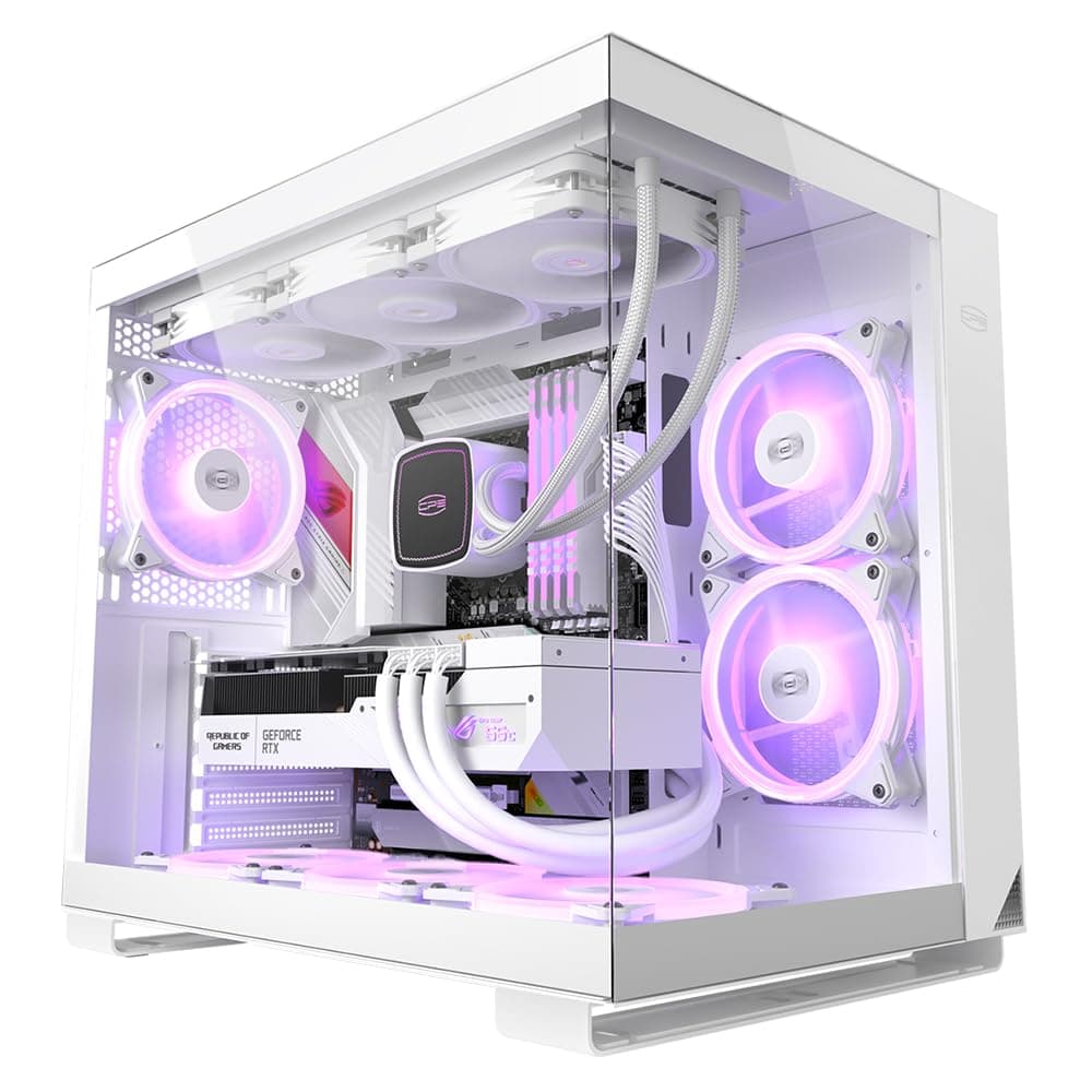 PCCOOLER CPS - C3 T500 ARGB White - Mid Tower - Gaming Desktop Case with 6 ARGB Fans - ATX/M-ATX/ITX - 270 Column Free Panoramic View - 360MM Radiator & 400MM GPU Support (C3-T500WHD6-GL)