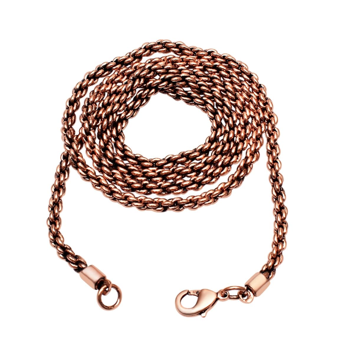 Solid Copper Rope Chain Pure Copper Oxidized Rope Chain Necklace Handmade Copper Chain Necklaces For Women And Mens Chain Thickness 3mm