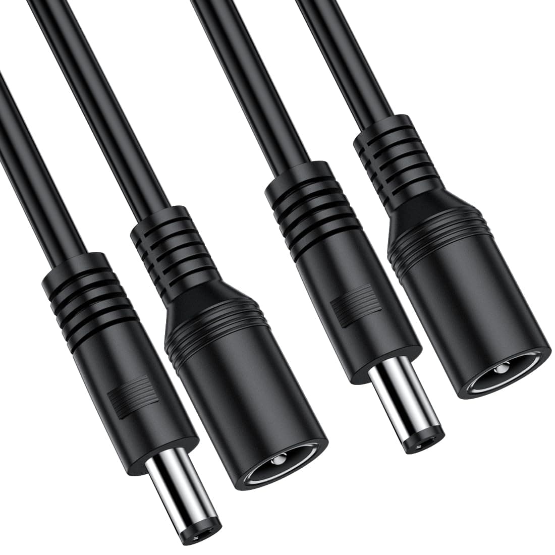 2 Packs 13FT DC Power Extension Cable 5.5mm x 2.1mm 12V DC Extension Cord Security Camera Wire Male to Female for CCTV Indoor Camera,Standalone LED Strip,DC Power Supply Adapter Extender Cable