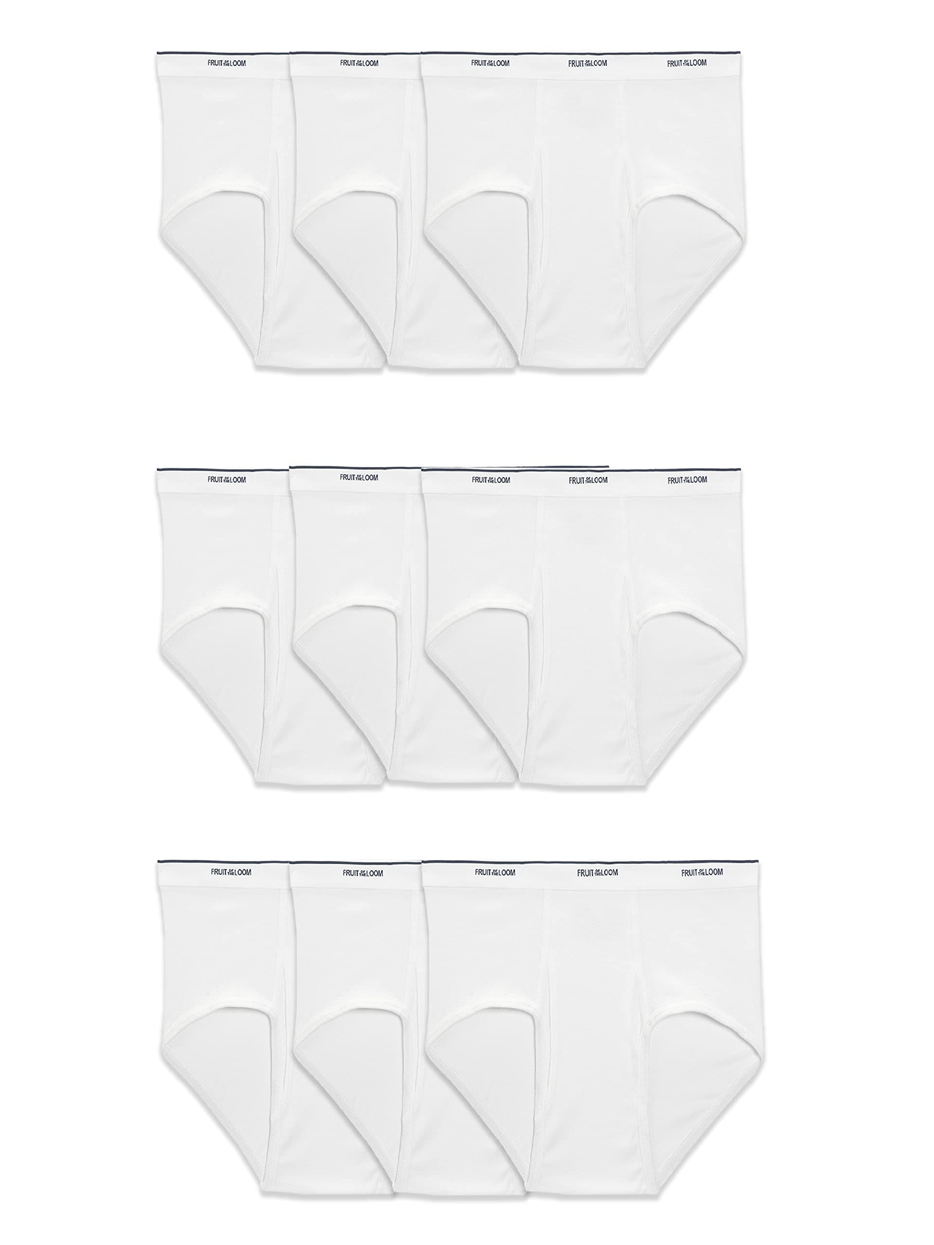 Men's Basic White Brief Multipack Briefs (pack of 9)