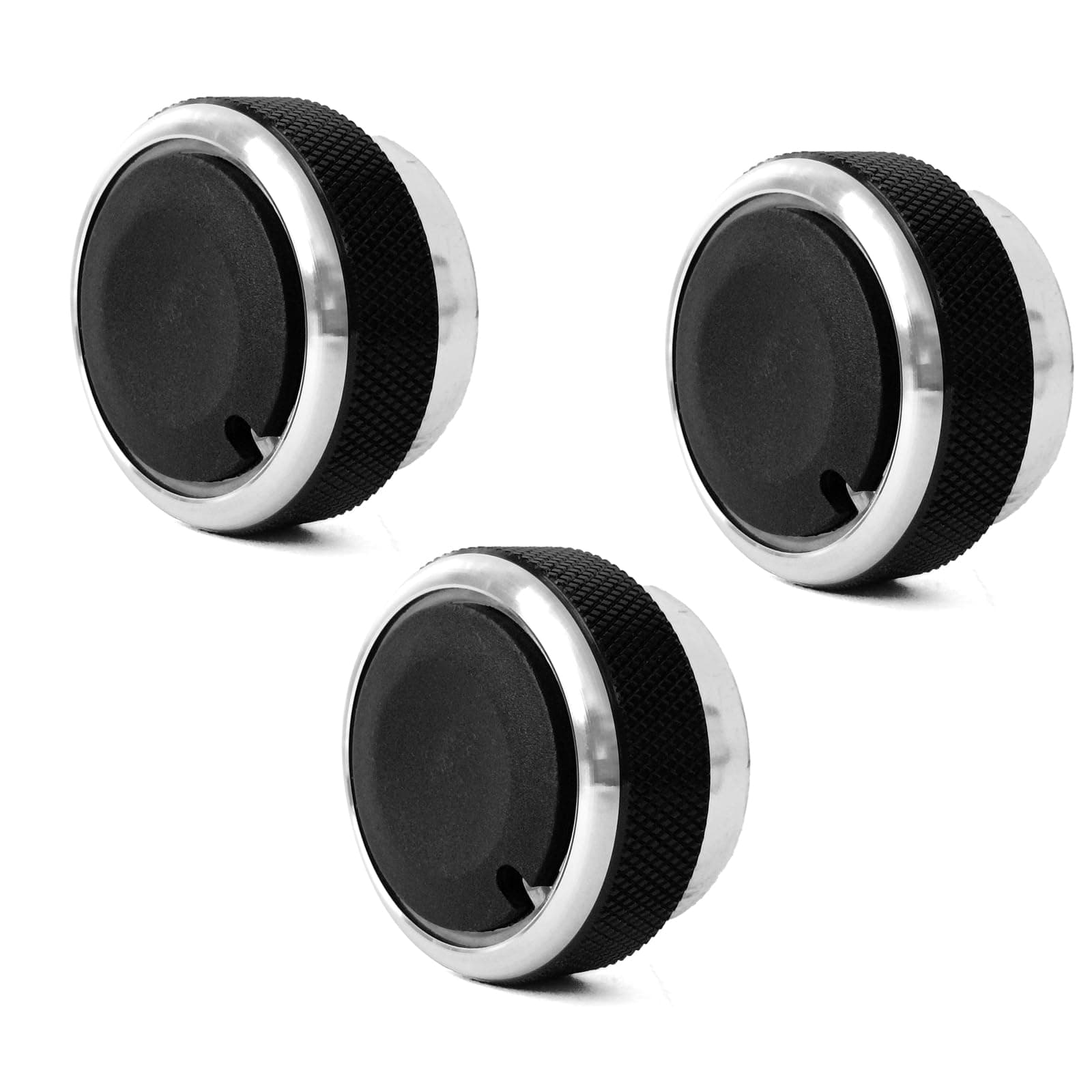 3 pcs Air Conditioning Knob Control Switch Compatible with Ford Focus 05-14, Auto Accessories Aluminum Alloy (Black)
