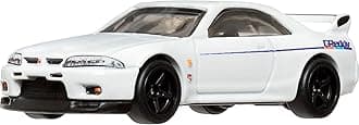 Premium Car Culture Collectible Toy Car, 1:64 Scale Die-Cast Nissan Skyline R-33, Modern Classics Vehicle with Real Riders Tires