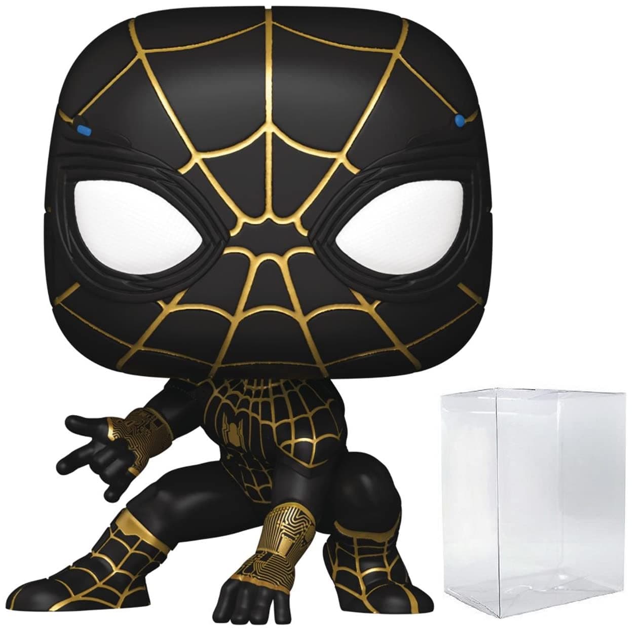 Spider-Man POP Marvel No Way Home - Spiderman in Black and Gold Suit Funko Pop! Vinyl Figure (Bundled with Compatible Pop Box Protector Case), Multicolor, 3.75 inches