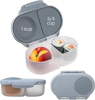 b.box Snackbox | Mini Bento Lunch Box with 2 Leakproof Compartments | Ideal for Toddlers, Kids Lunch & Snacks | Fits Whole Piece of Fruit | BPA Free
