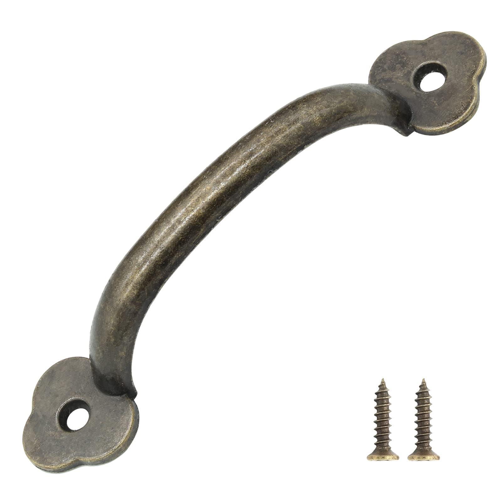 Piutouyar 12 Pcs Barn Door Handles Rustic Gate Handle 3.2 Inch Hole to Hole Metal Gate Pull Handle Fence Handle for Cabinet Garage Closet Drawer Outdoor Indoor, Bronze 4 Inch Length