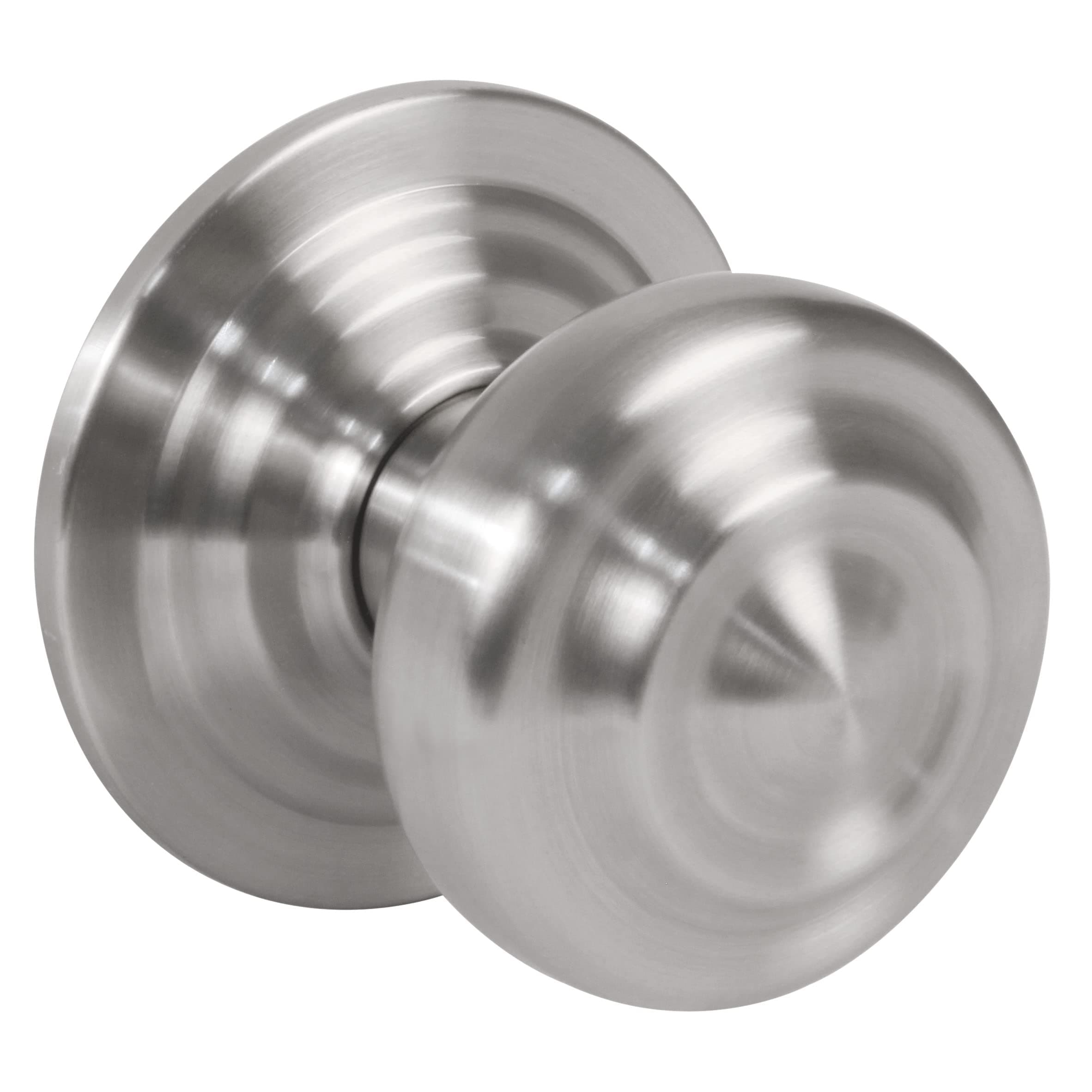 Brass Door Knob - Steel Base - Handle Diameter 70 mm - Includes Screw and Nut Fixing - Ideal for Entry Doors - Finish: Matt Chrome