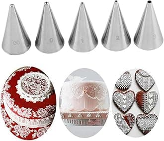 FantasyDay Cake Decorating Set, 5 Pieces Stainless Steel Icing Piping Nozzles Tips Kit - Christmas Holiday Birthday Anniversary Wedding Cupcakes Cakes Cookies Dessert Candy Pastry DIY Making Tools #5