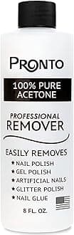 Pronto Pure Acetone - Quick, Professional Nail Polish Remover for Natural, Gel, Acrylic, Sculptured Nails (8oz)