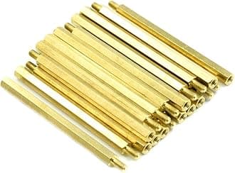 M3 x 60mm + 6mm Male Female Thread Brass Hex Standoff Spacer Screws PCB Pillar - (20 Pcs)