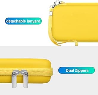 BOVKE Carrying Case for WELLST·G Handheld Game for Kids -Preloaded 220 Retro Video Games, Mini Arcade Electronic Toy Storage Organizer, Extra Mesh Pocket fits Cable, Yellow (Case Only)