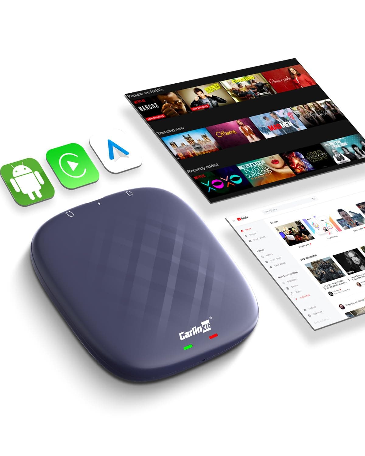 Carlinkit Android 13 Ai Box, Ultra Series, Most Powerful Multimedia Adapter with 8+128GB Qualcomm 6125, Built-in CarPlay/Android Auto/Google Play Store, Only Fit for Wired CarPlay Cars