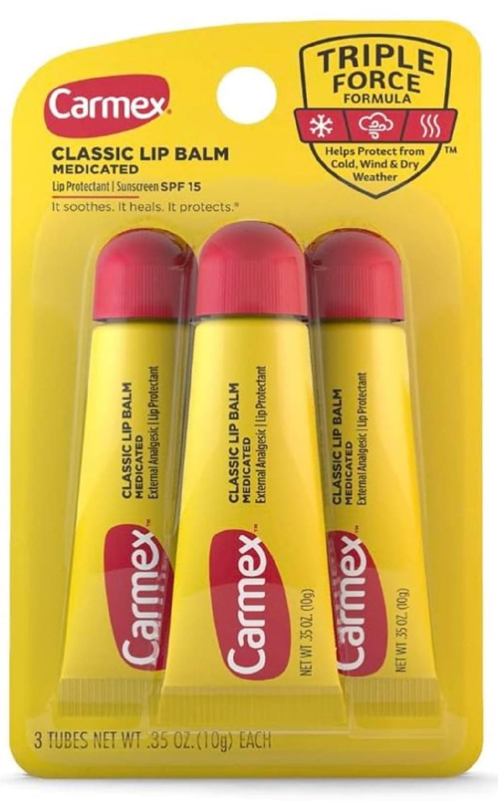 Classic Lip Balm 0.35 Ounce 3 Count (Pack of 3)