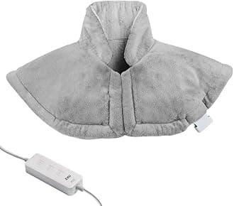 Heating Pad for Neck and Shoulder and Back,Weighted Electric Heated Wrap for Neck and Shoulder with 3 Heat Setting and Moist Heat .20 * 25, Auto Shut Off Electric Neck Heat Pad, Machine Washable
