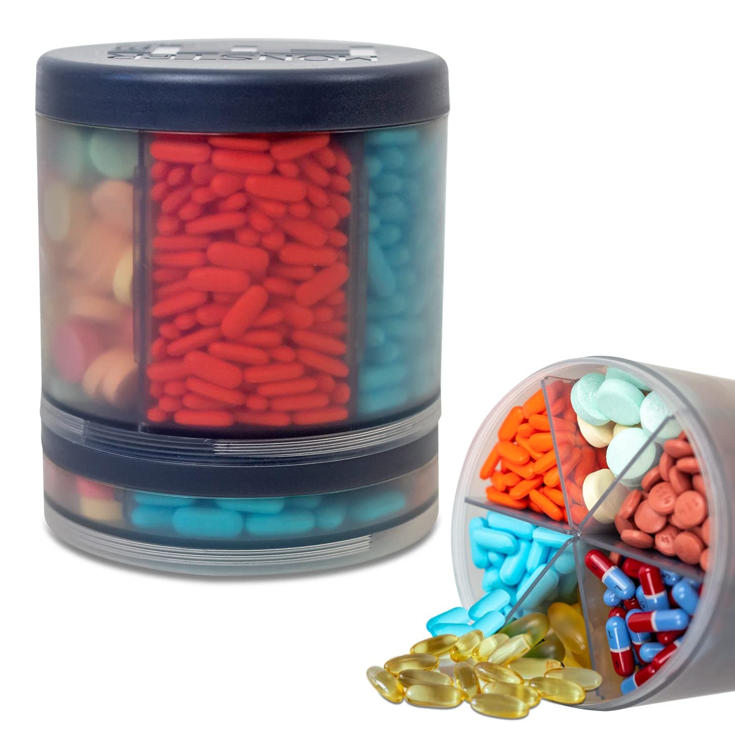 Monster Pill Dispenser with 10 Compartments