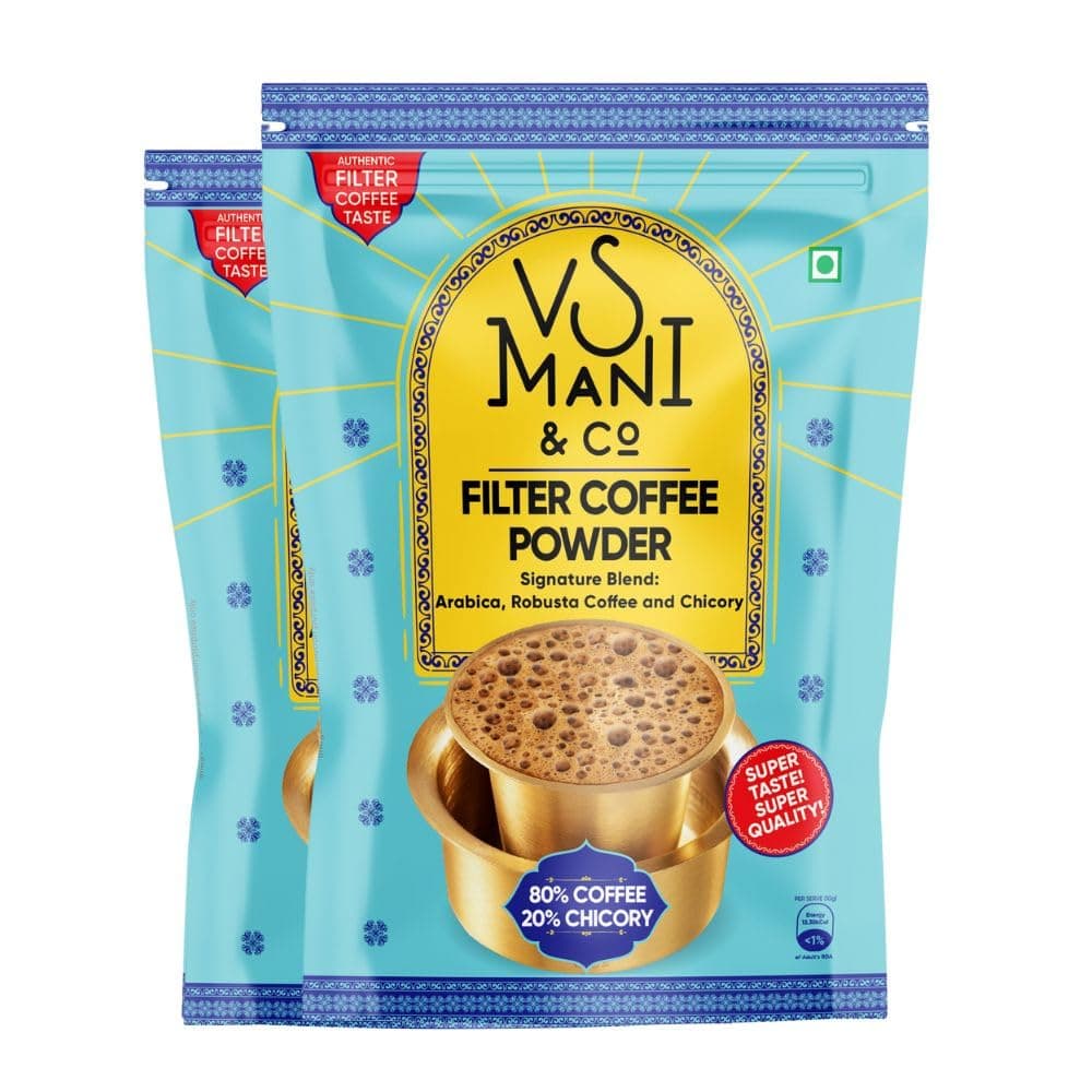Filter Coffee Powder 80:20, Strong And Aromatic Filter Coffee | Authentic South Indian Flavour, Medium Roasted - Pack of 2 (200gm each)