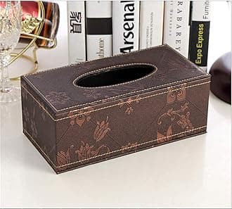 Leather Tissue Box Holder - Waterproof Rectangular Tissue Box Cover